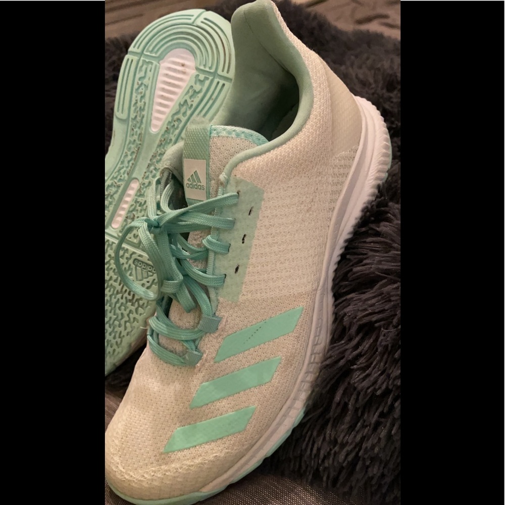 Adidas White and mint green size 10